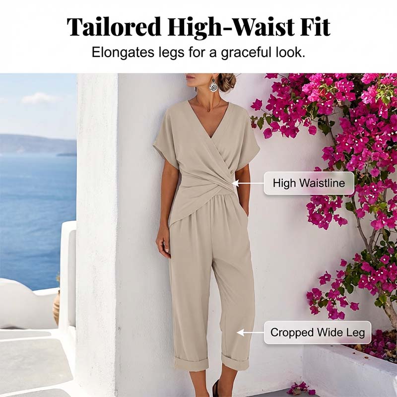 🎁2026 New arrivals 50% OFF💥💃 Elegant V-neck and waist accent – instantly create a feminine look!