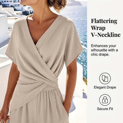 🎁2026 New arrivals 50% OFF💥💃 Elegant V-neck and waist accent – instantly create a feminine look!