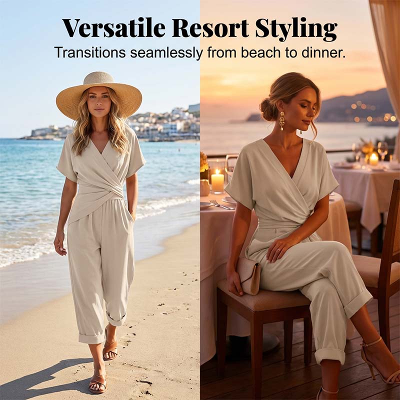 🎁2026 New arrivals 50% OFF💥💃 Elegant V-neck and waist accent – instantly create a feminine look!