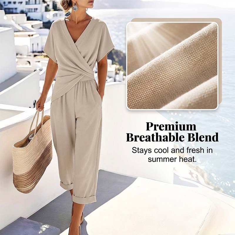 🎁2026 New arrivals 50% OFF💥💃 Elegant V-neck and waist accent – instantly create a feminine look!