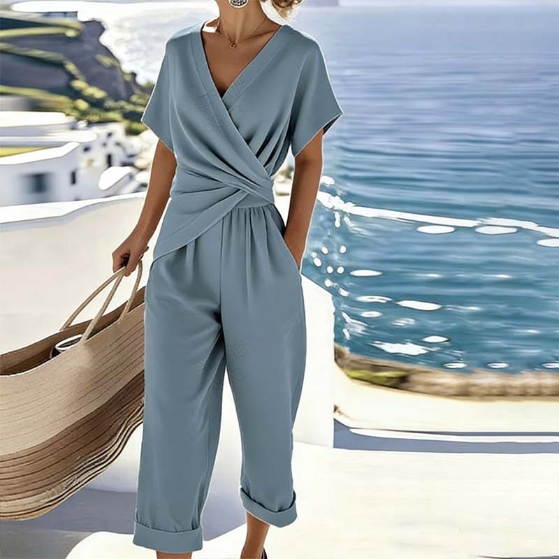 🎁2026 New arrivals 50% OFF💥💃 Elegant V-neck and waist accent – instantly create a feminine look!