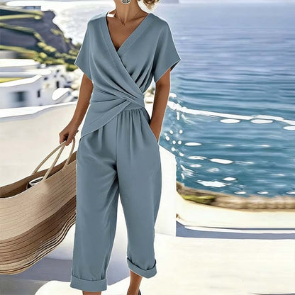 🎁2026 New arrivals 50% OFF💥💃 Elegant V-neck and waist accent – instantly create a feminine look!