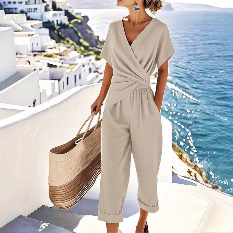 🎁2026 New arrivals 50% OFF💥💃 Elegant V-neck and waist accent – instantly create a feminine look!