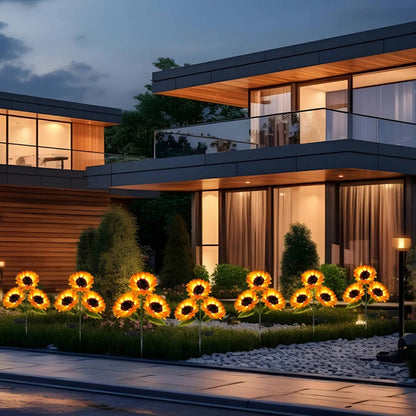 Solar Powered LED Flower Lawn Lamp